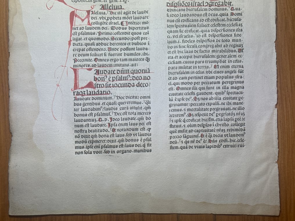 Johann Sensenschmidt und Andreas Frisner Nürnberg am 12. Februar 1478 - 1 Blatt Inkunabel Petri Lombardi glossa, quae magistralis dicitur... Schöne Rubrizierung Rare! - 1478 #4.3