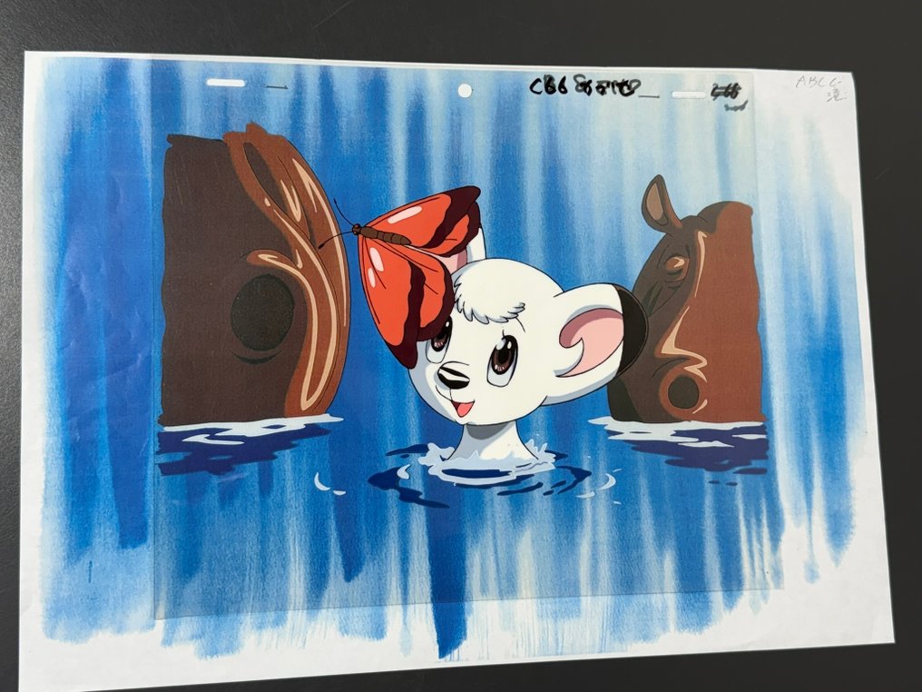Osamu Tezuka - Eredeti animációs cel, másolat hátterével - Kimba the White Lion - #1.0