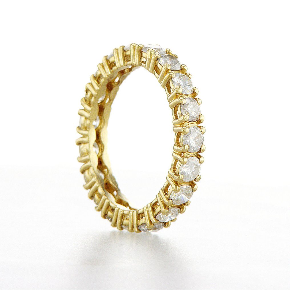 Sem preço de reserva - Anel - 14 K Ouro amarelo -  1.98ct. tw. Diamante (Natural) - Cor D-F, SI2-I1, clary #3.2