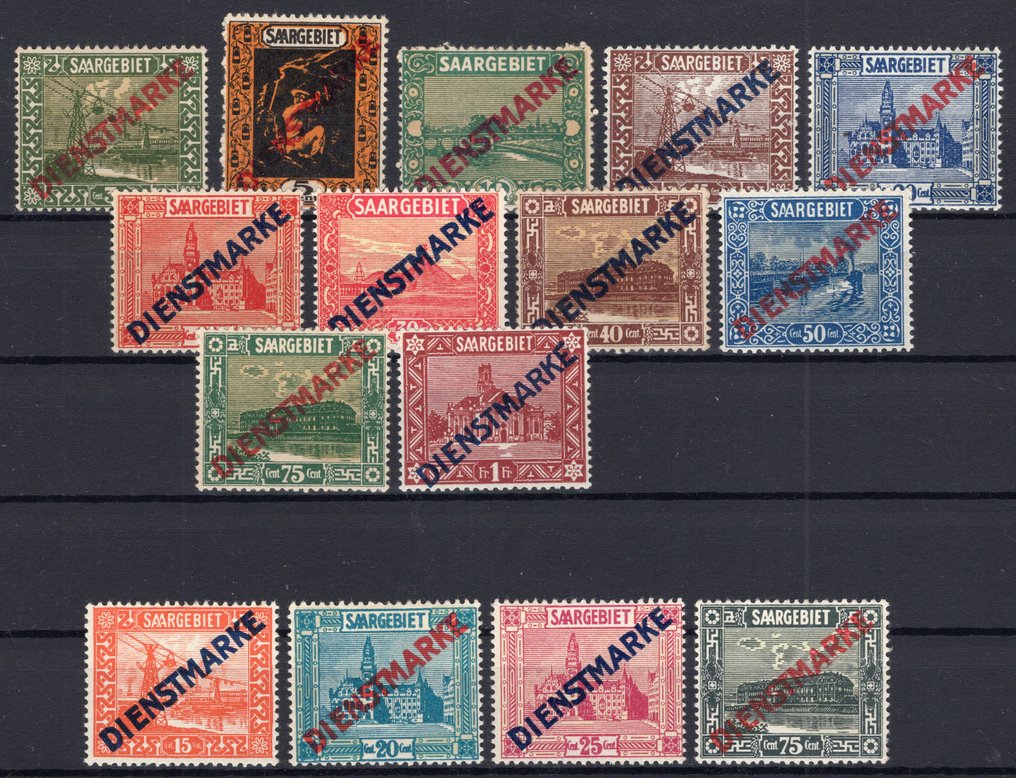 Territory of the Saar Basin 1922/1923 - service stamps - Michel 1/11, 12/15 #1.0