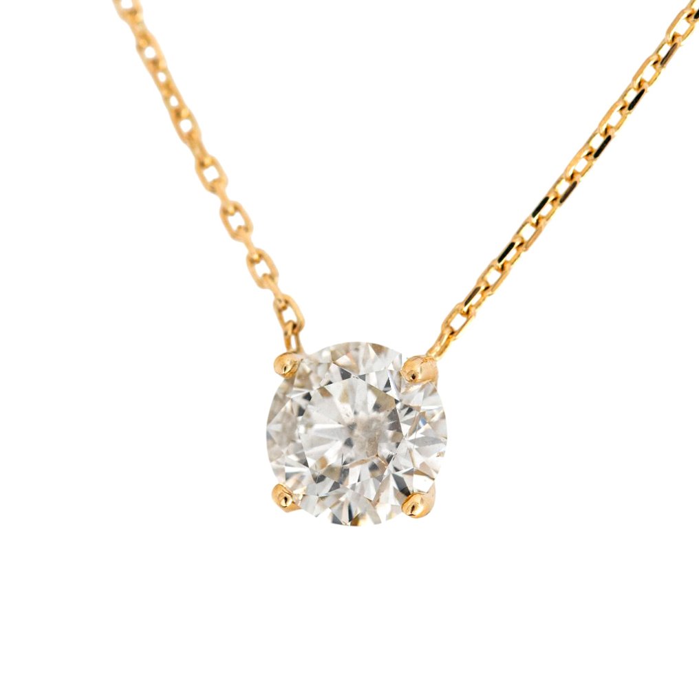 没有保留价 - 吊坠项链 - 14K包金 黄金 -  1.06ct. tw. 钻石 (天然) #4.3