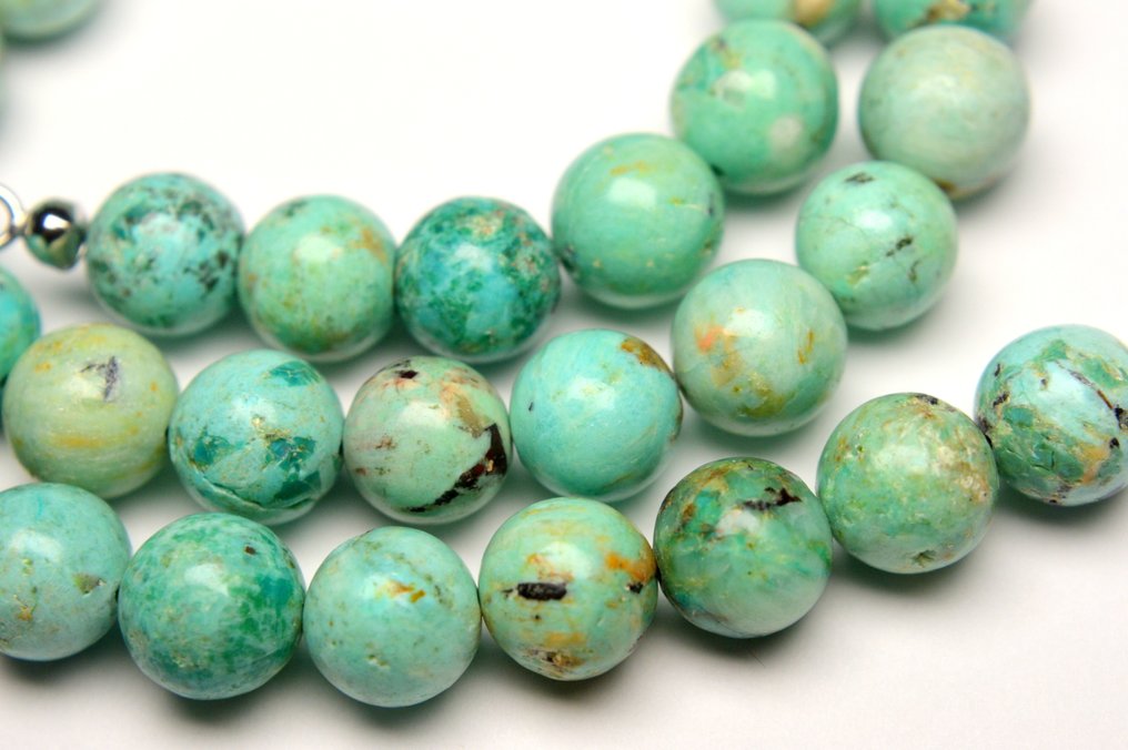 綠松石 - 925纯银 - 53,73克 - 頸鏈 #1.0