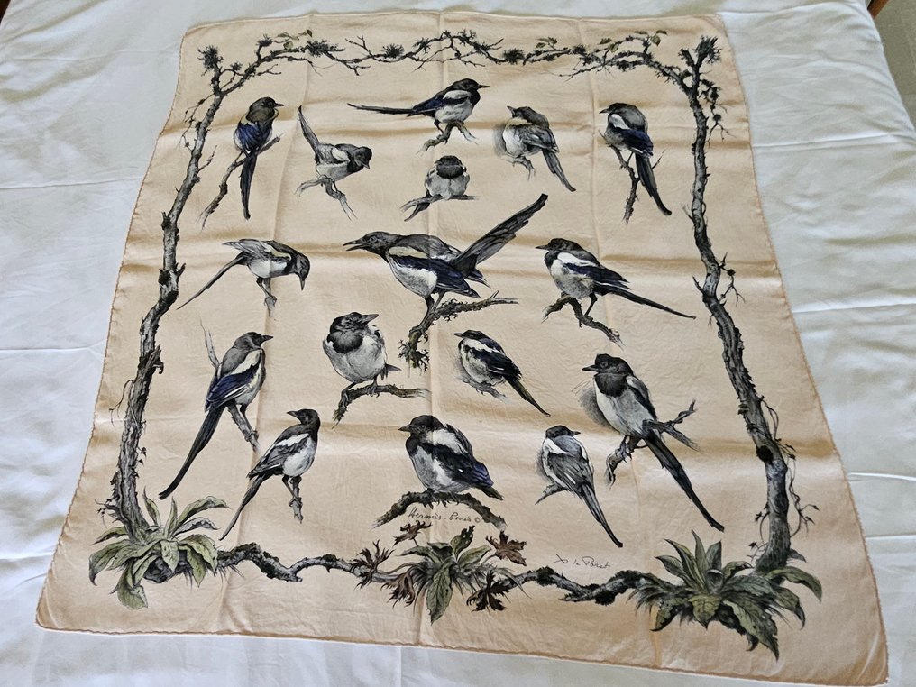 Hermès - Les pies - 印图开司米围巾 #2.1