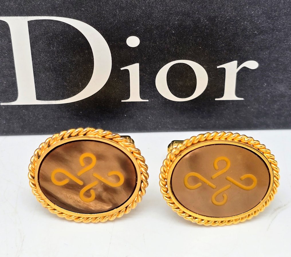 Christian Dior - Classy Gentleman's style Tiger eye polished gem stone - Cufflinks - Paris 1970s Très Chic #1.0