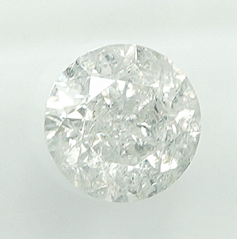 No reserve price - 1 pcs Diamond  (Natural)  - 0.50 ct - Round - H - I3 - Gem Report Antwerp (GRA) #1.0