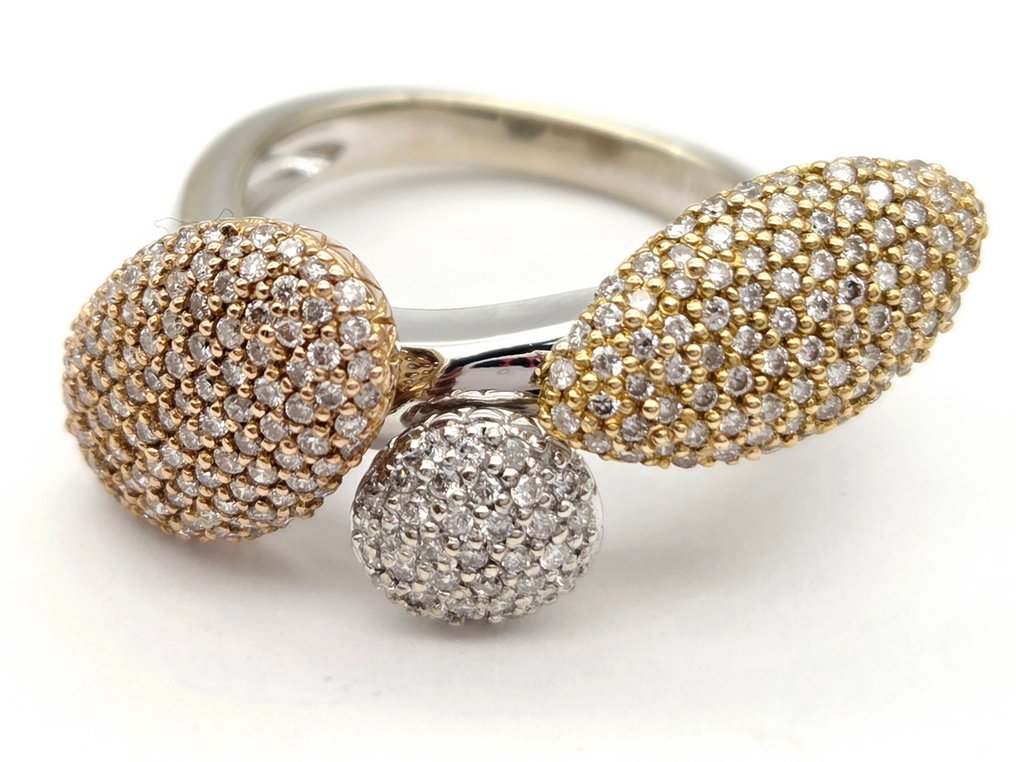 戒指 - 18K包金 白金, 黄金, 玫瑰金 - 0.90ct. tw. 钻石 (天然) #1.0