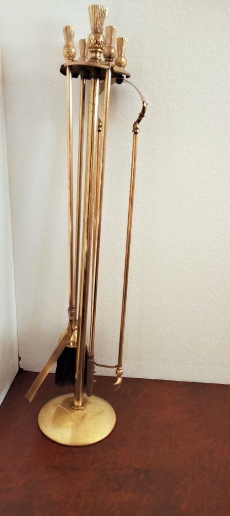 Accessorio per camino (5) - mele di abete - Bronzo massiccio - Servitore in bronzo e ottone #3.2