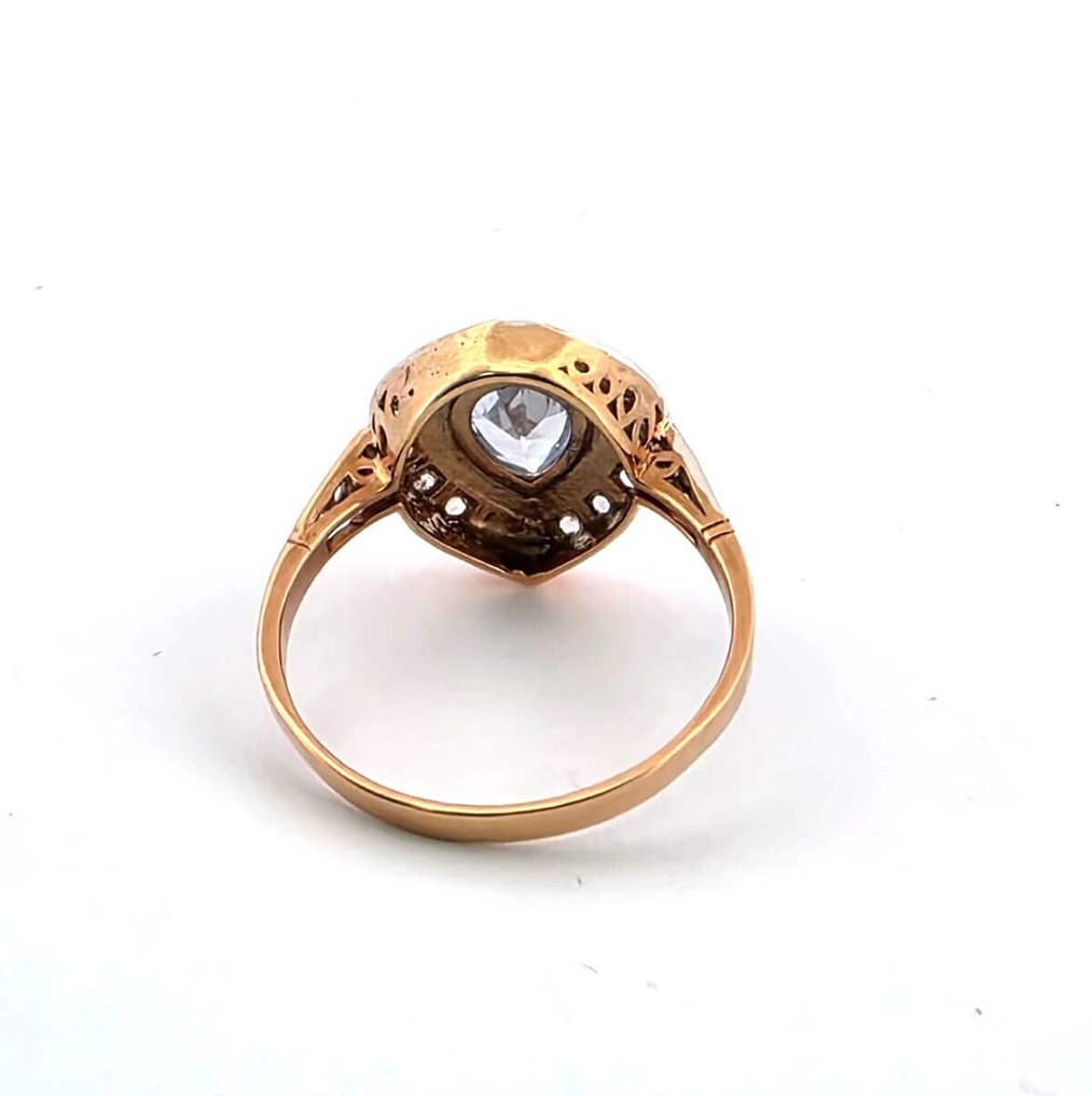 Fără preț de rezervă - Inel - 9 kt. Aur roz, Argint Topaz - Diamant #4.3