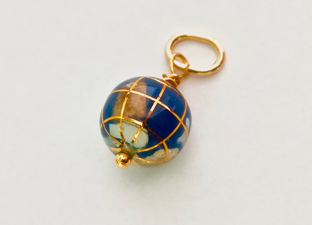 Nincs minimálár - Függő - 18 kt. Sárga arany, Ezüst Lapis lazuli #1.0