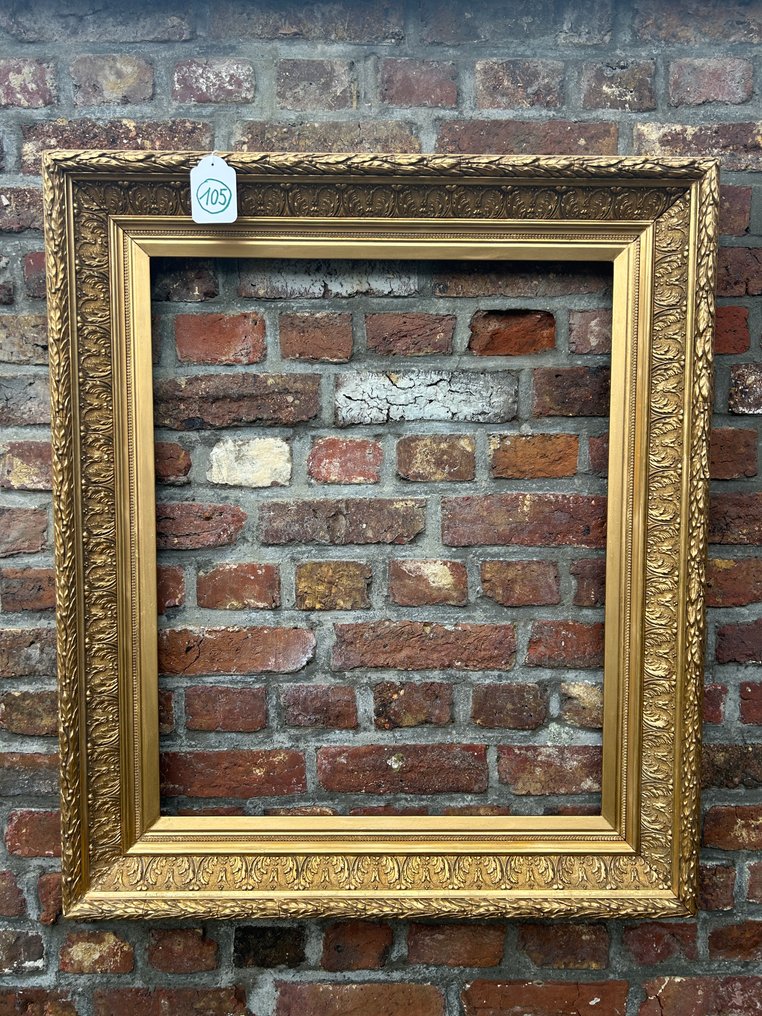 Cadre - Cadre ancien en or lourd, doré, pour tableau de 70x57cm. #3.2