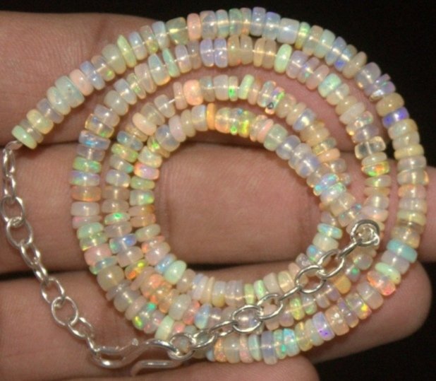 蛋白石 项链 AAA 天然矿物- 11 g - (1) #4.3