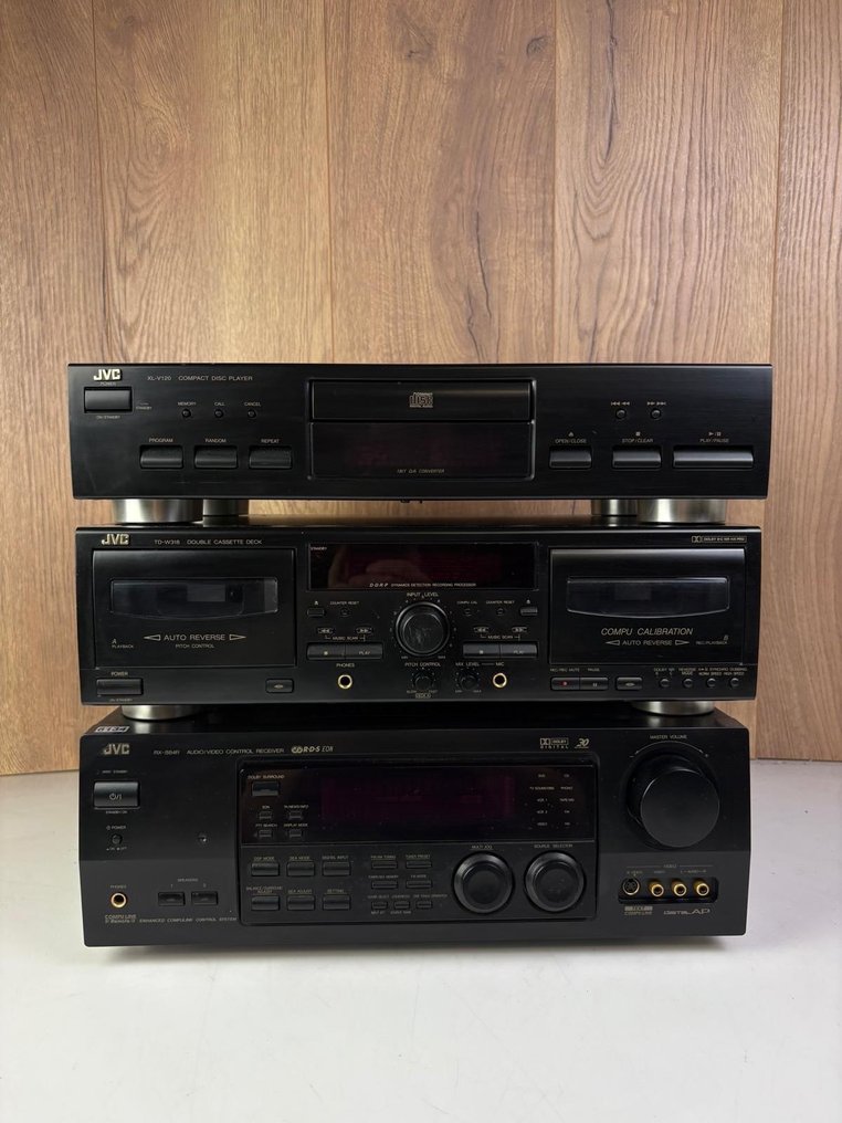 JVC - RX-864R-mottagare + TD-W318 kassettbandspelare + XL-V120 CD-spelare Stereoanläggning #1.0