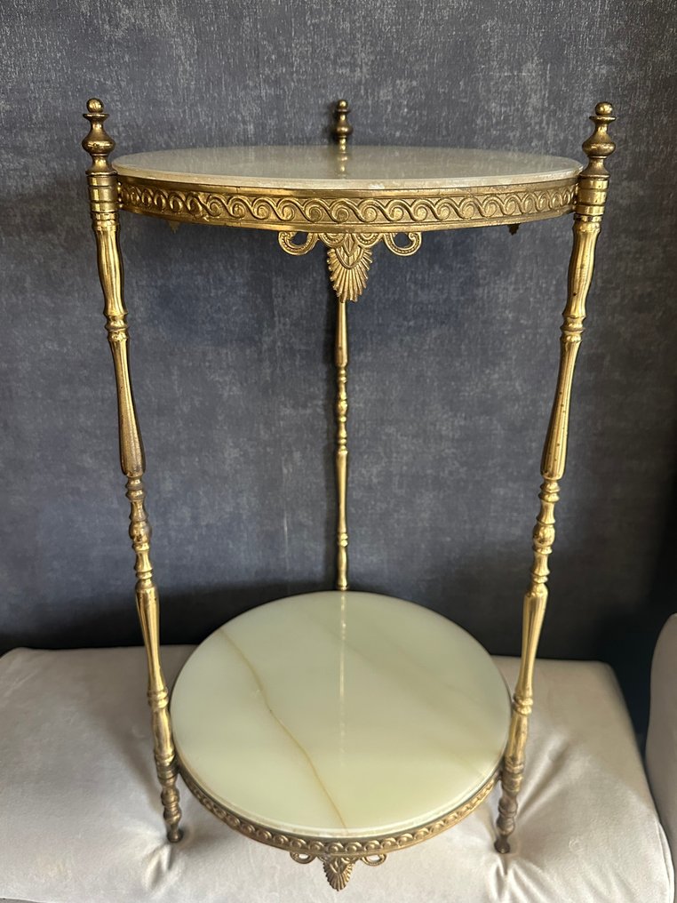 Side table - Brass, Onyx - Lovely Two-Tier Side #1.0