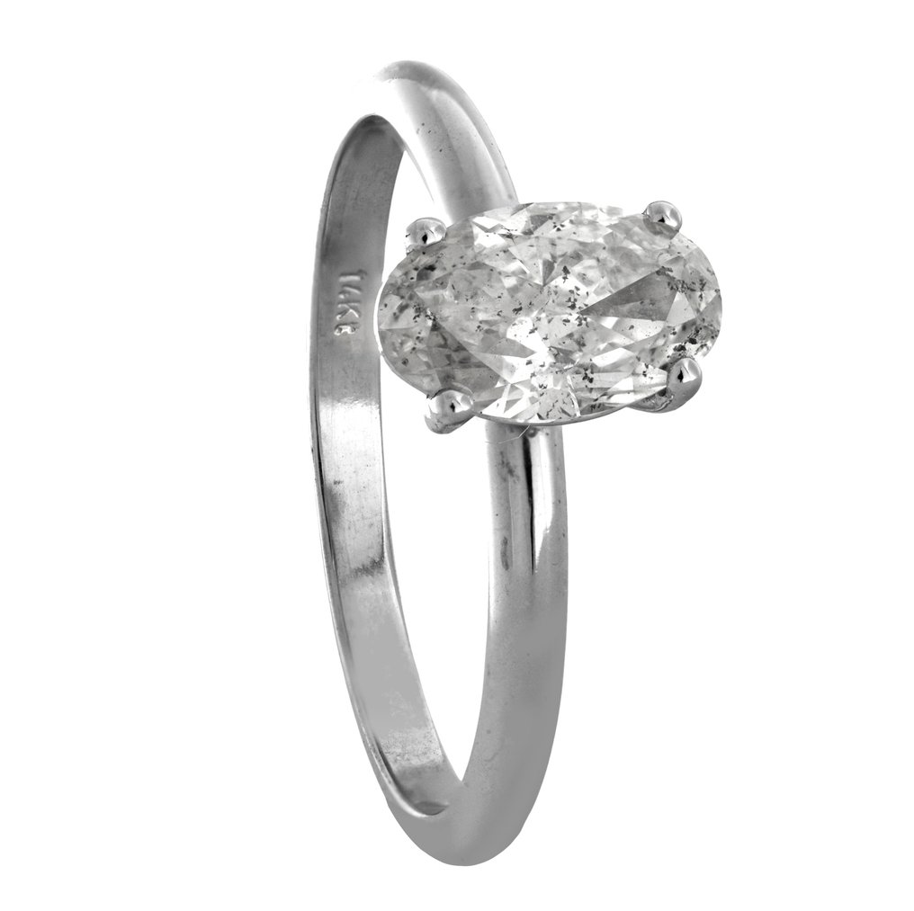 Zonder minimumprijs - Ring - 14 karaat Witgoud - 1.06ct. tw. Diamant (Natuurlijk) #1.0