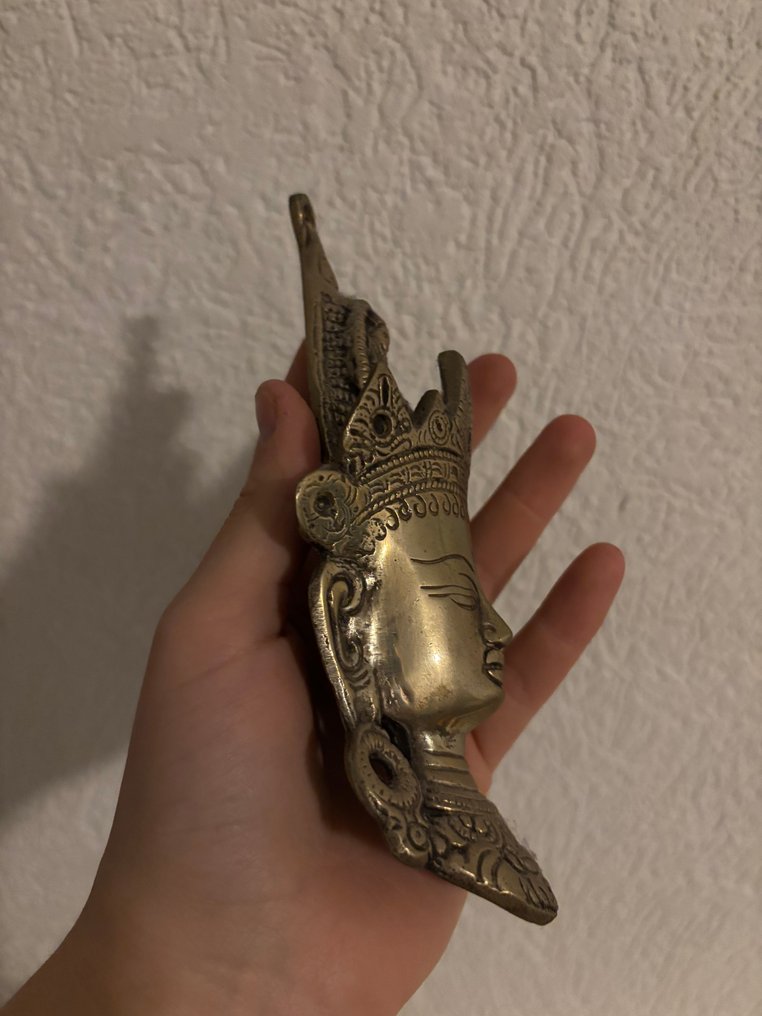 Skulptur, Handmade Tibetan masks Buddhist goddess Tara Devi - 20 cm - Messing #4.3