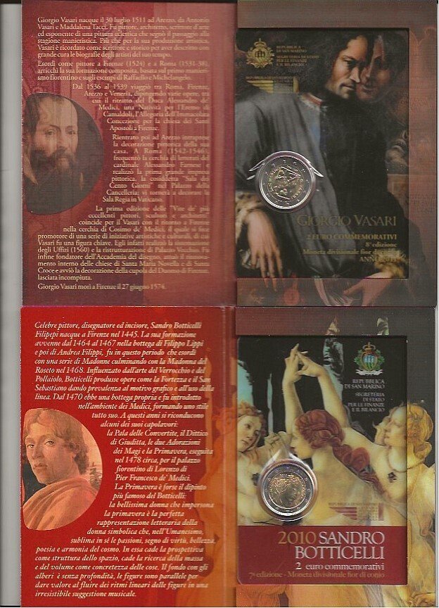 聖馬力諾. 2 Euro 2006/2011 (4 monete)  (沒有保留價) #3.2