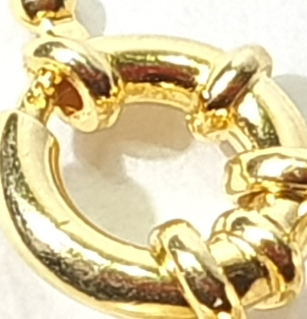 天然桃子淡水珍珠 - 非常大且特别 - 平静与安宁 - 925纯银 - 頸鏈 #1.0