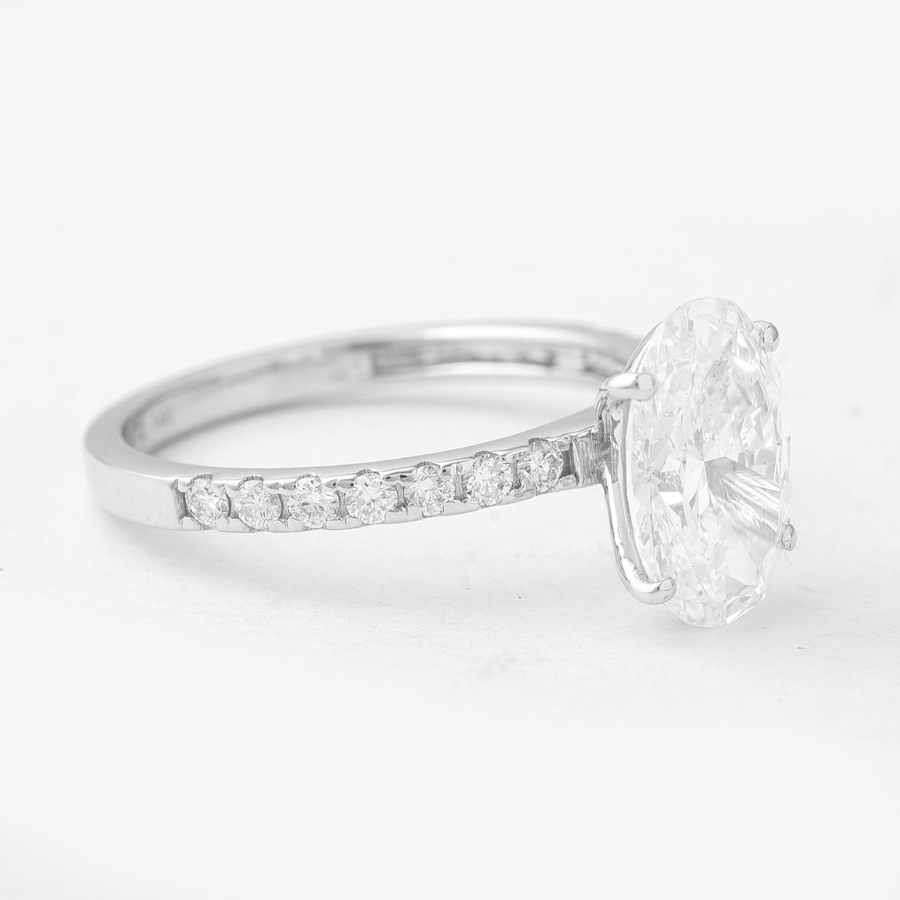 没有保留价 - 戒指 - 14K包金 白金 -  2.85ct. tw. 钻石 (实验室培育) - 钻石 #1.0