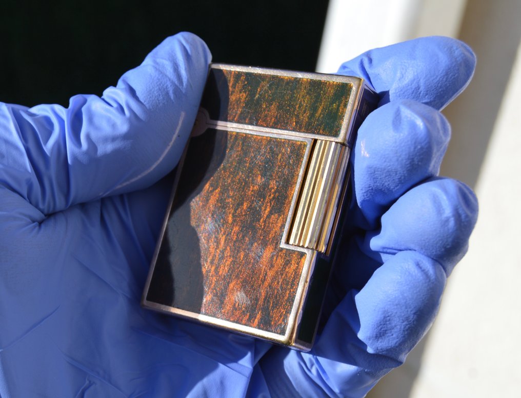 S.T. Dupont - Line 2 - Chinese Laquer "Wood Gold Dust", First Edition - Lomme-lighter - Gullplattert, Lakk #3.2