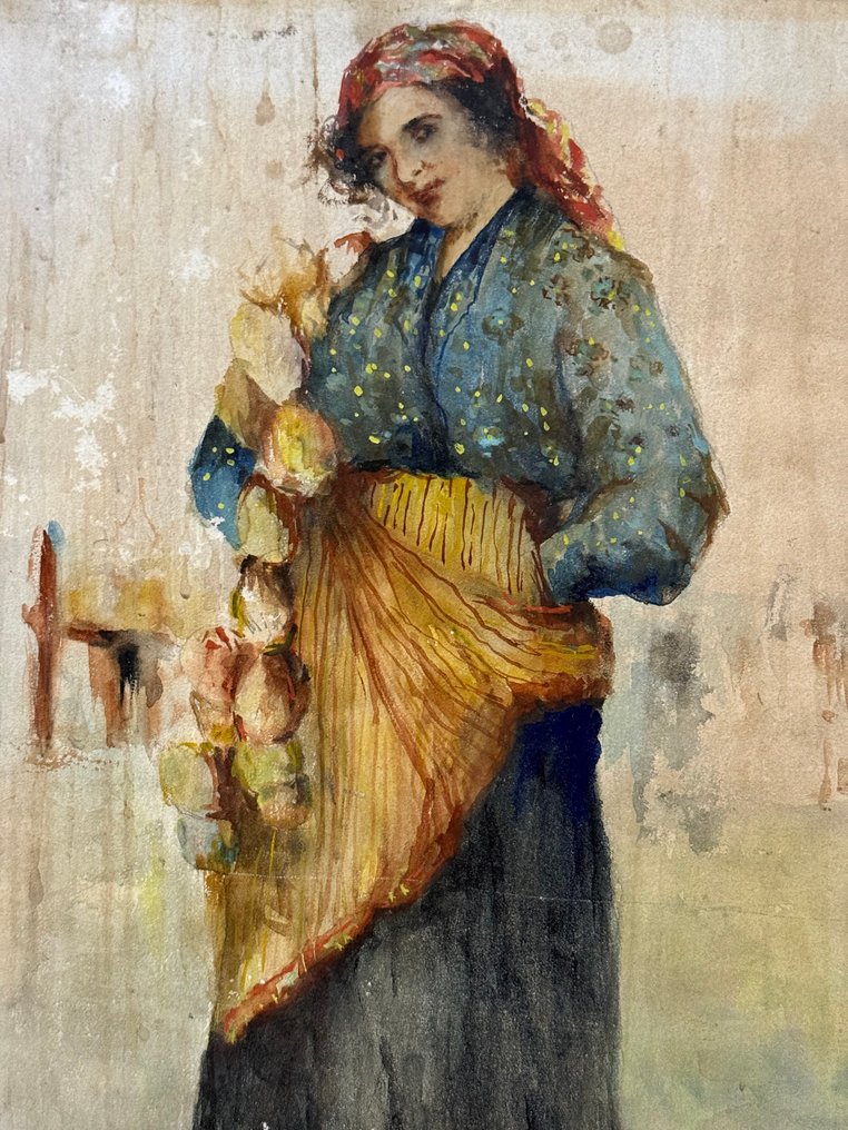 Gaetano Mormile (1839-1890) - Venditrice di Cipolle #3.2