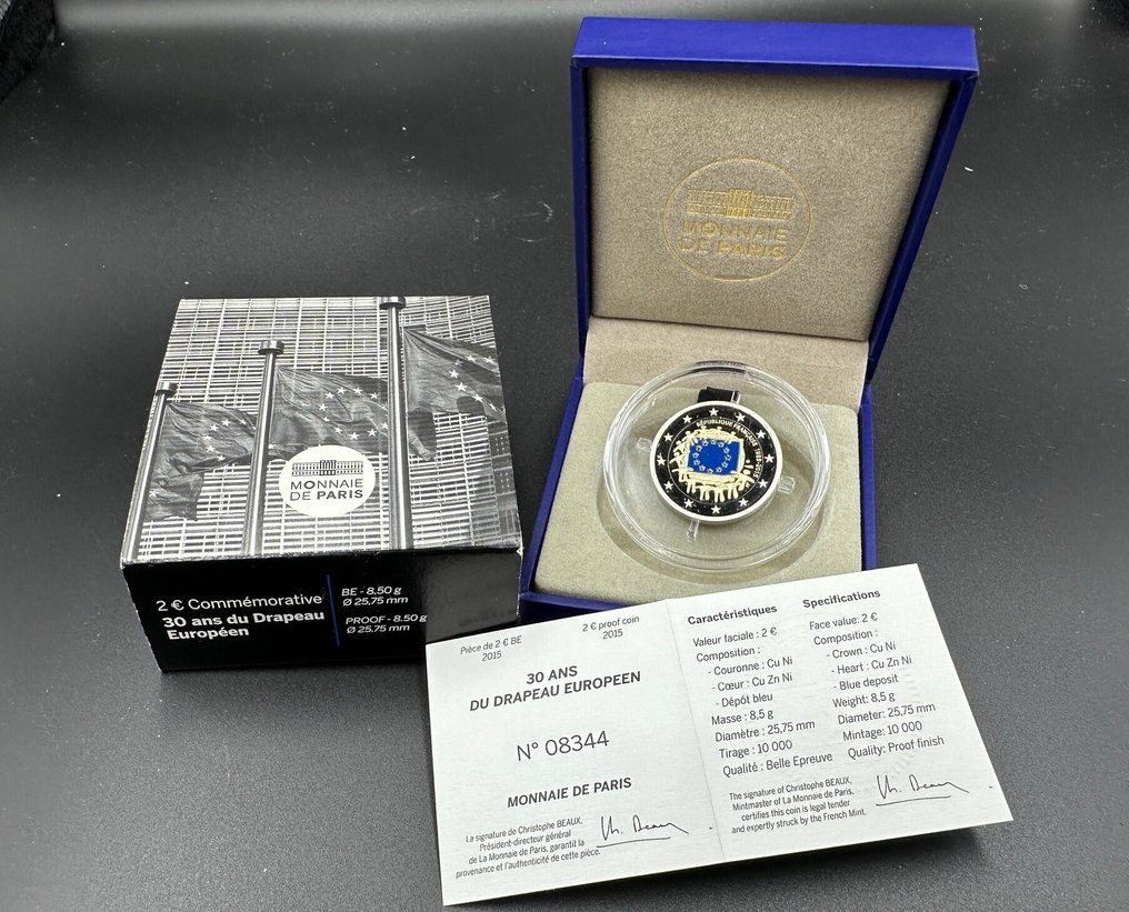 法国. 2 Euro 2015 "30 Jaar Europese Vlag" Proof #1.0