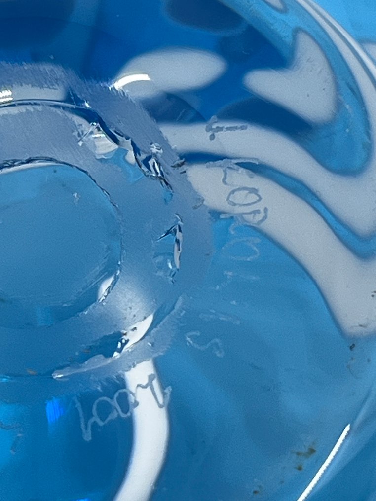 J. Korolus Leerdam 2001 - Piatto da portata - Vetro - Piatto in vetro blu #3.2