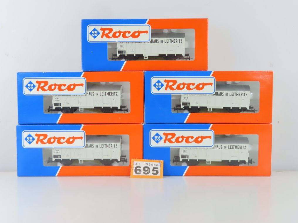 Roco H0 - 48046 - Modellvonat teherfuvarozás (5) - 5 db kétosztályú zárt tehervagon sörfőzdével felirattal. - CSD #2.1