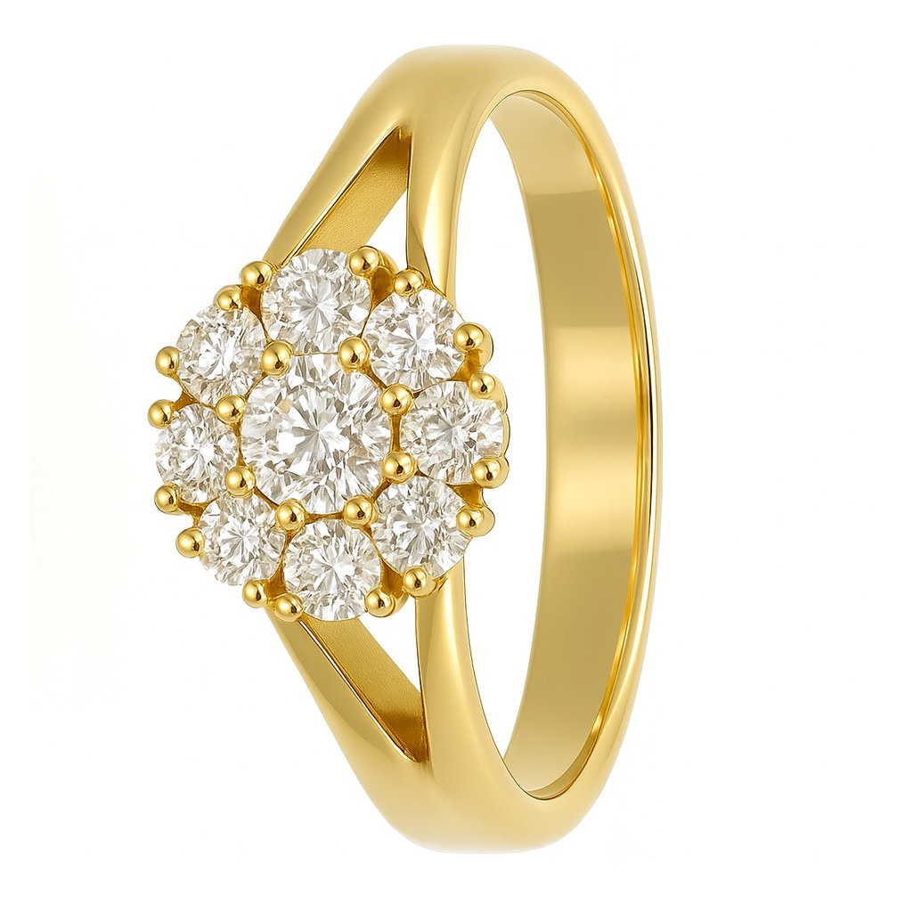 Bague - 18 carats Or jaune - 0.47ct. tw. Diamant (Naturelle) #1.0