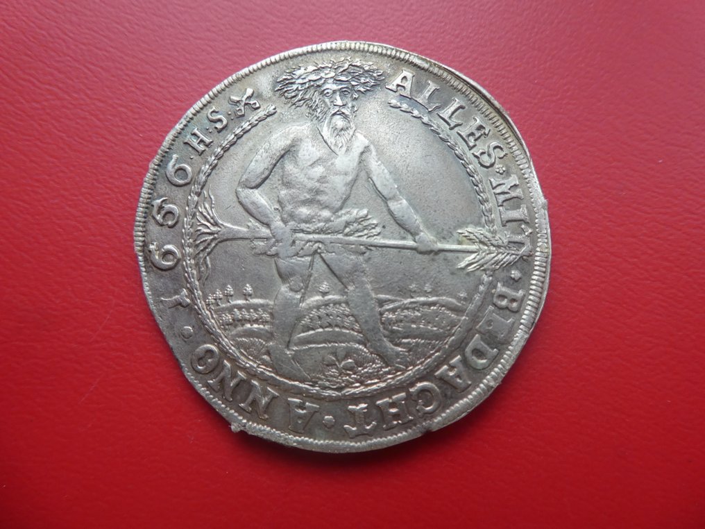 德国,不伦瑞克-沃芬伯特 August der Jüngere. Thaler 1656 / Hausknechtstaler (没有保留价) #1.0