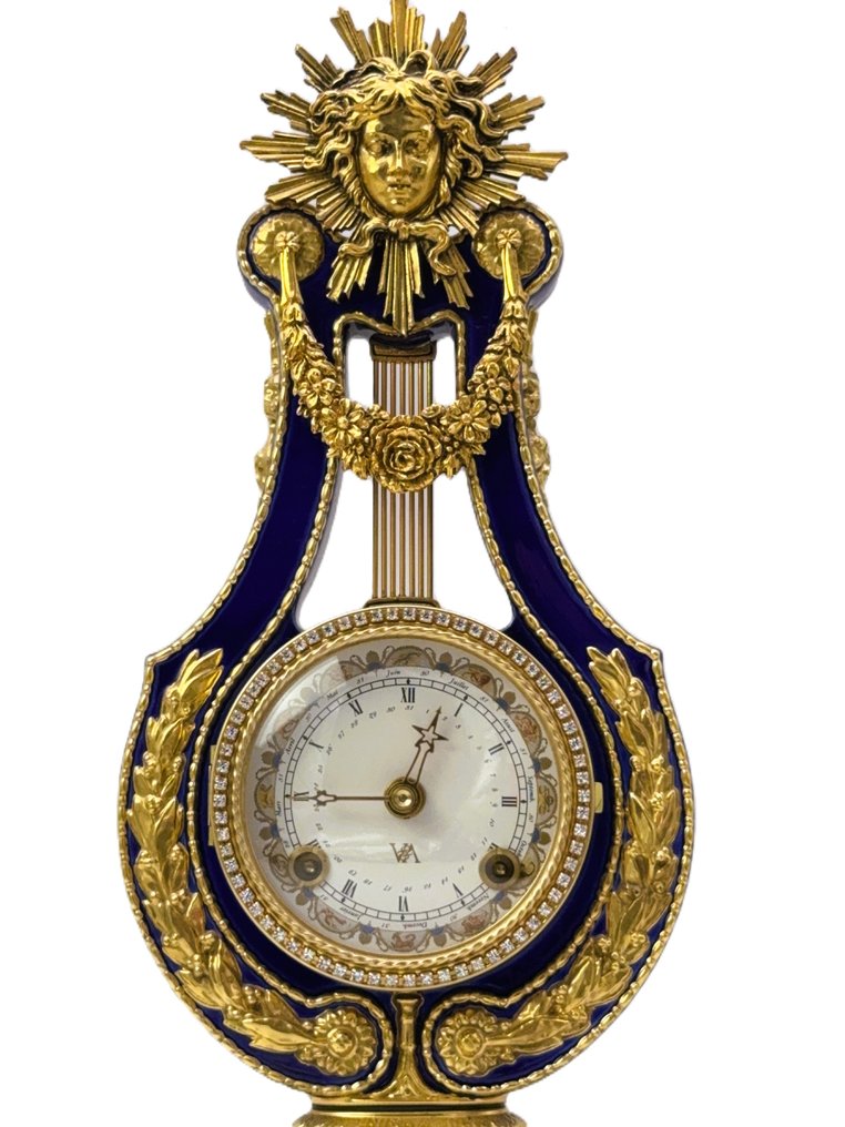 Peisur - Franklin Mint Marie-Antoinette Clock 24 Karat Gold Plated -   Gullbelagt, Porselen, Emalje - 1990–2000 #2.1