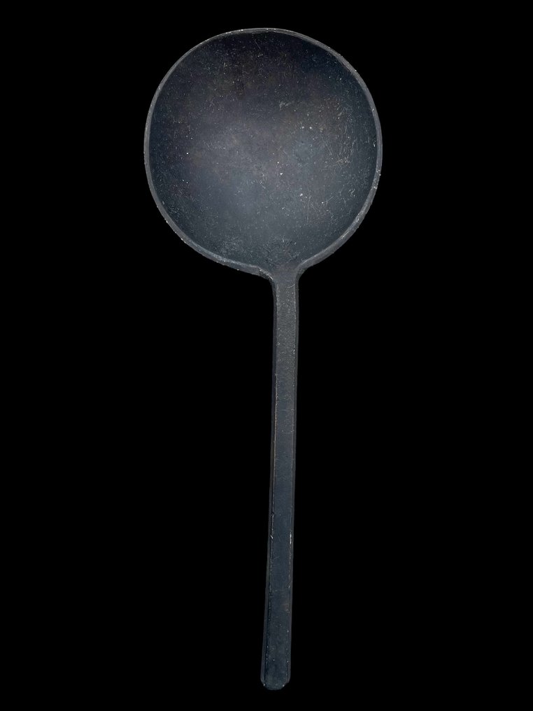 Post-medieval Pewter spoon with Tudor rose mark and initials (beautiful original dark patina) Spoon - 17.7 cm  (No reserve price) #3.2
