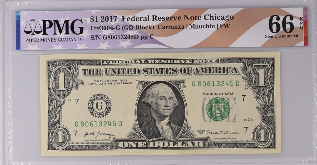 美国. - 3 banknotes - all graded 2017 - Fr # 2045-D / 3004-G / 3004-E  (没有保留价) #3.2