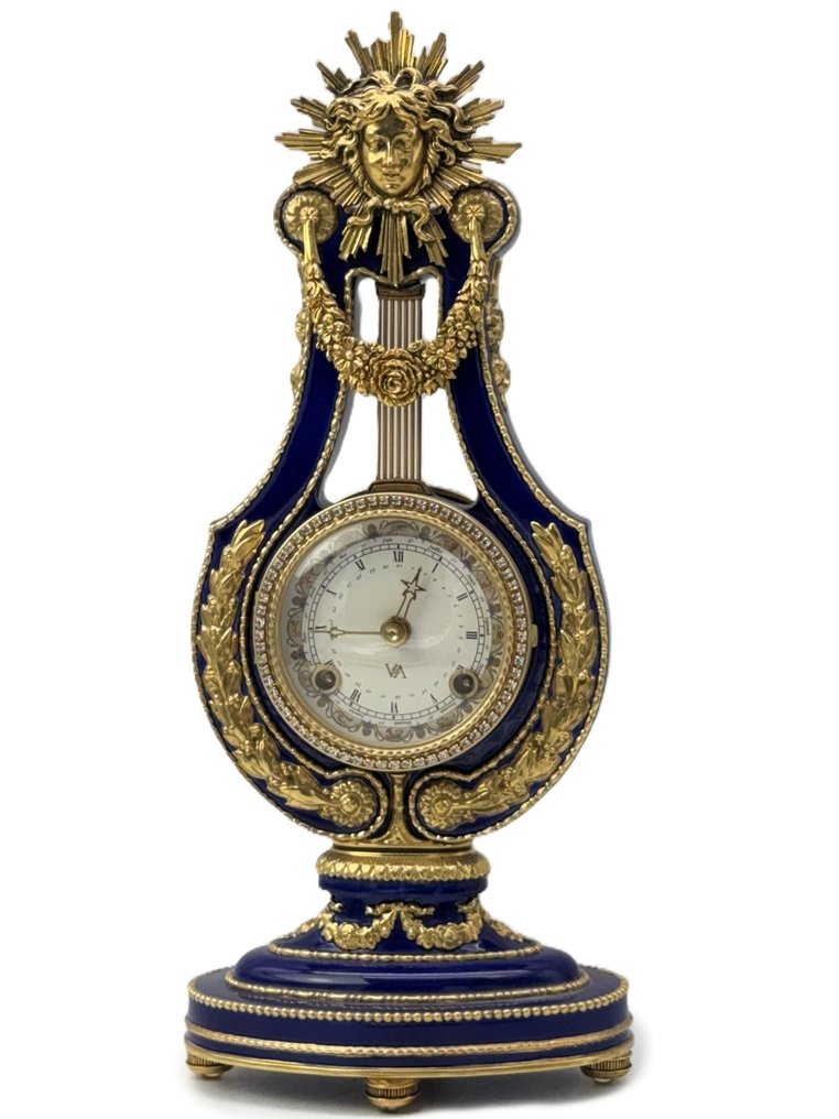 Peisur - Franklin Mint Marie-Antoinette Clock 24 Karat Gold Plated -   Gullbelagt, Porselen, Emalje - 1990–2000 #1.0