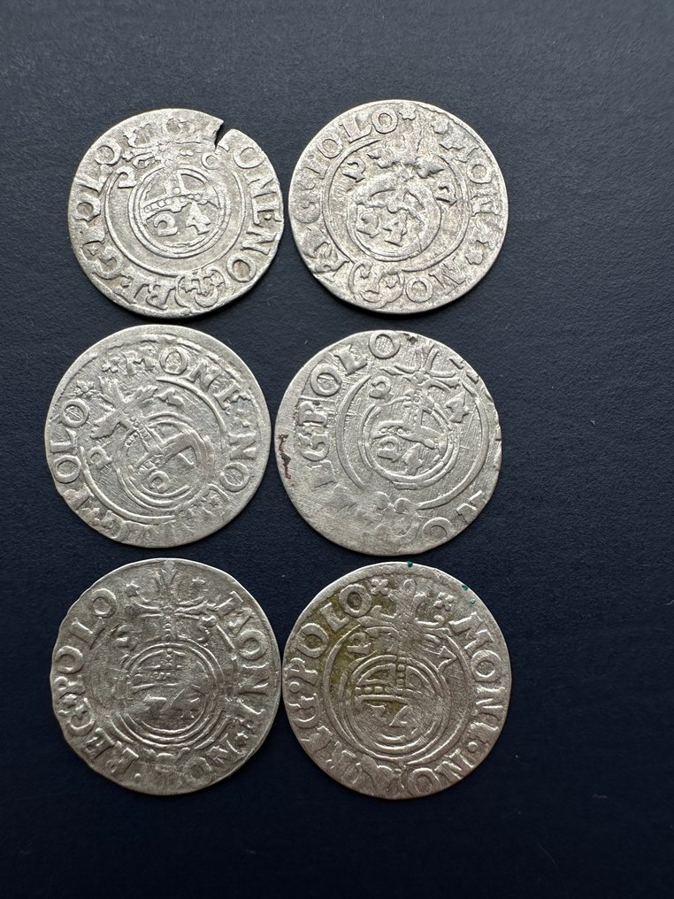 Πολωνία. Sigismund III Vasa (1587-1632 AD). A Lot of 6x Półtorak (3 Polker, 1/24 Thaler) condition (χωρίς τιμή ασφαλείας) #1.0