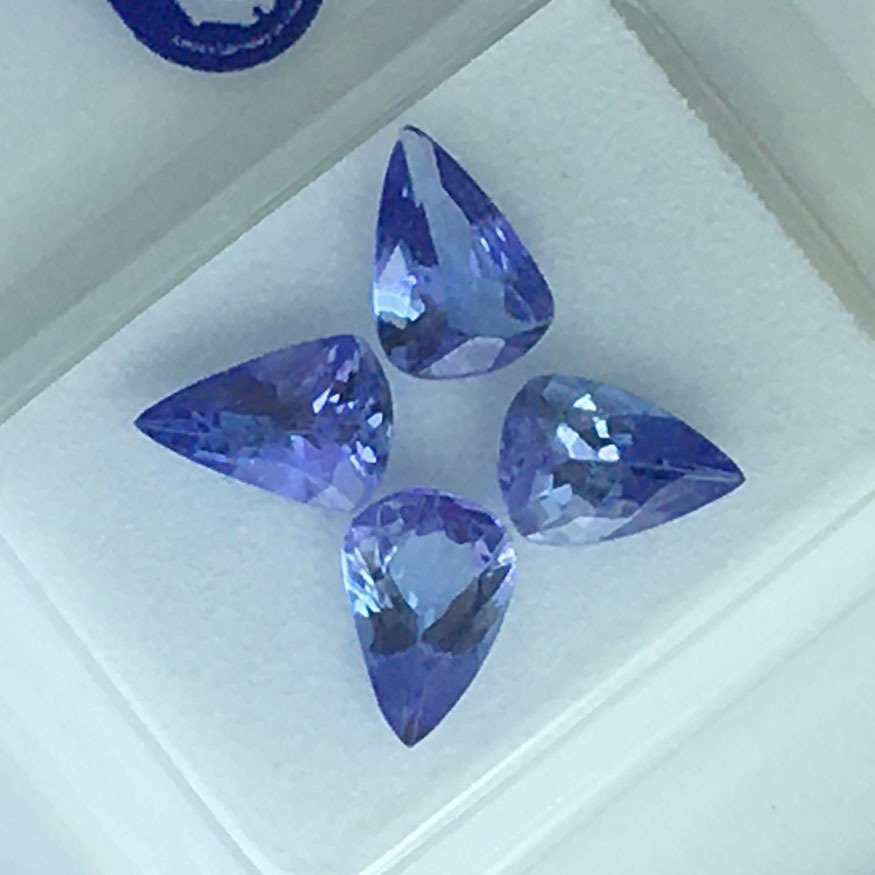 No reserve price - 4 pcs  Purple Tanzanite  - 2.10 ct - Antwerp Laboratory for Gemstone Testing (ALGT) - INTENSE BLUE TANZANITE #4.3