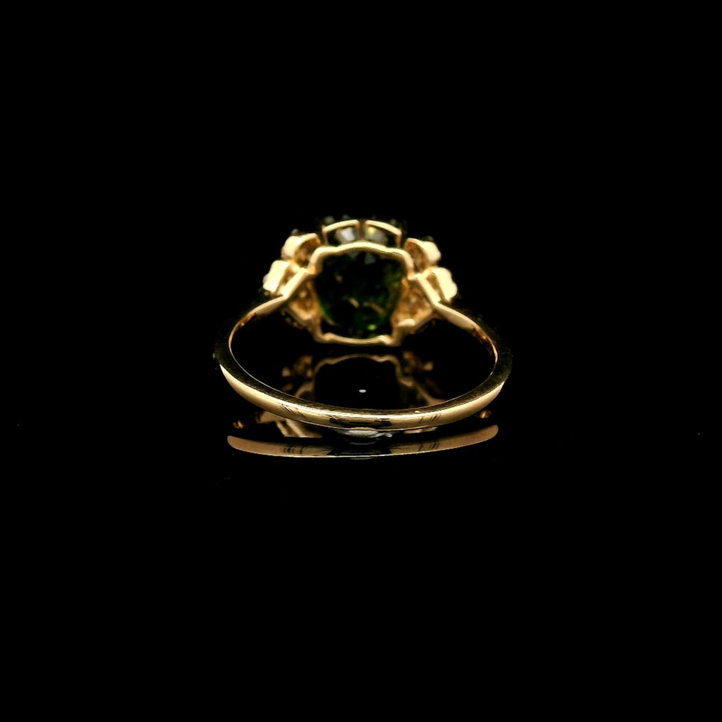 Nincs minimálár - Gyűrű - 14 kt. Sárga arany - 3.84ct. tw. Zafír - Gyémánt #3.2