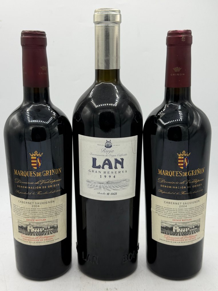 2004 Marques de Griñon, Cabernet Sauvignon (x2) & 1994 LAN Gran Reserva - Rioja, Dominio de Valdepusa - 3 Pullot (0.7 L) #1.0