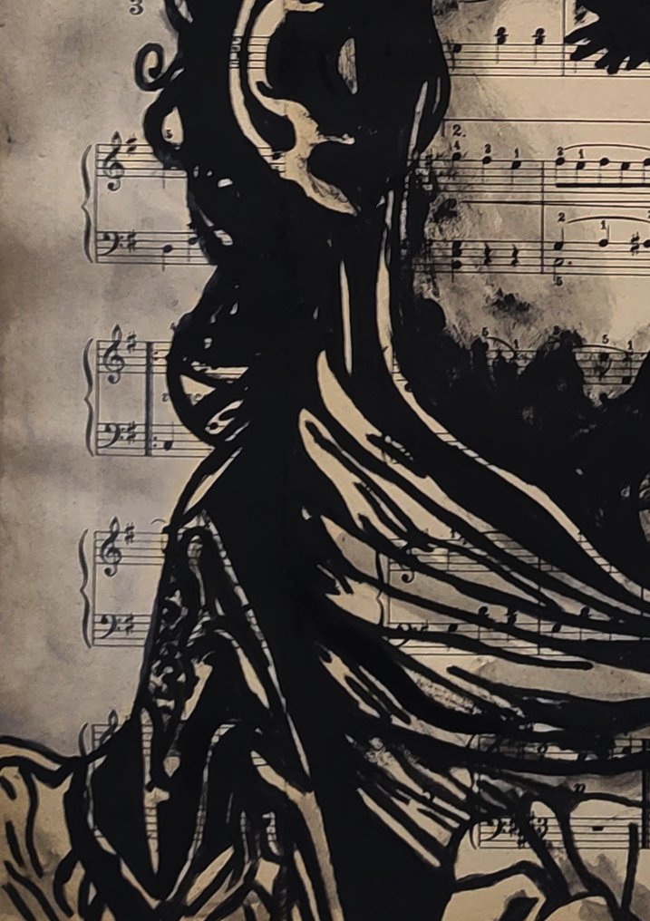 Boriani - Prince, hand-painted on old book pages #4.3