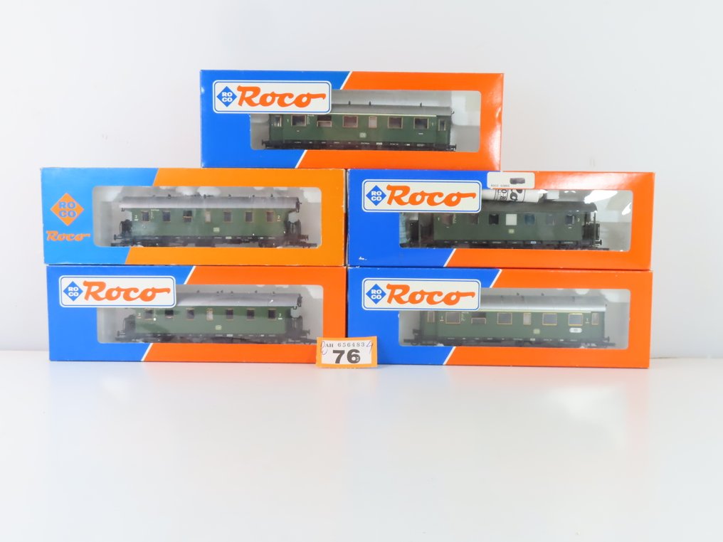 Roco H0 - 4203A/44201/44212/44865 - 模型客運火車 (5) - 5辆 'Donderbus' 乘客车厢，一等舱、二等舱及一/二等混合舱 - DB #4.3
