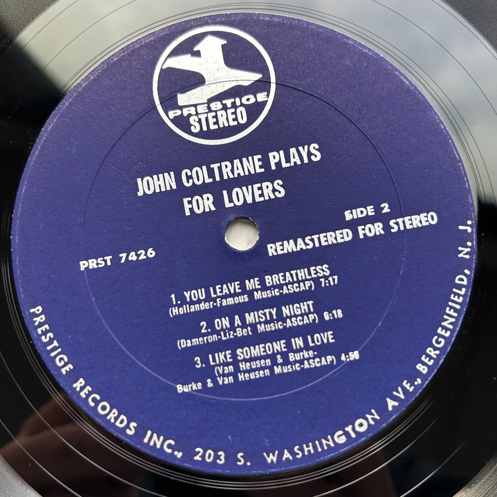 John Coltrane - Plays For Lovers - Yksittäinen vinyylilevy - Remasteroitu, Stereo - 1966 #3.2