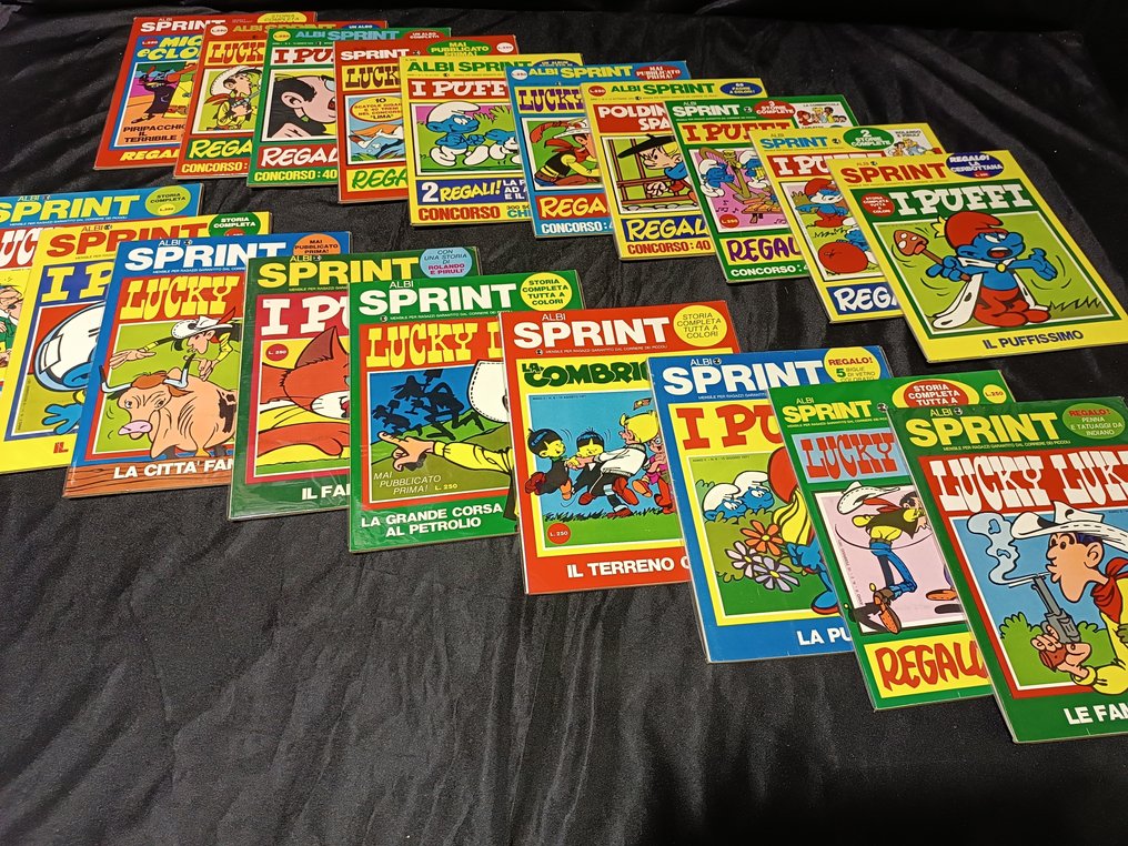 Serie miste - Serie Completa 19 Albi Sprint – I Puffi, Lucky Luke, Poldino, L’Ombra – Anni ’70/’80 - 19 comics collection #1.0