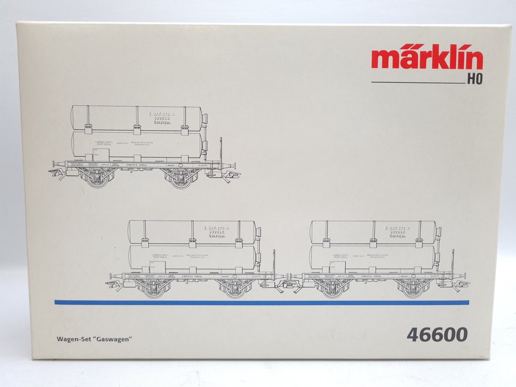 Märklin H0 - 46600 - Modellbahn-Güterwagenset (3) - Set aus drei Gaswagen - K.Bay.Sts.B #1.0