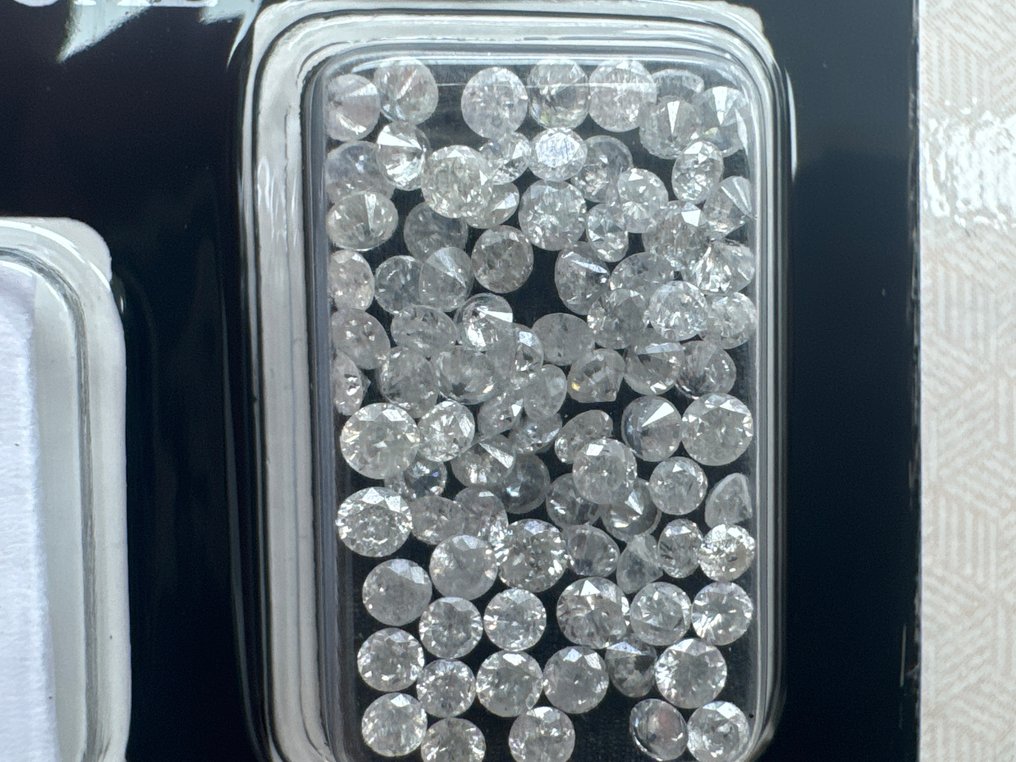 没有保留价 - 86 pcs 钻石 (天然) - 3.80 ct - 圆形 - D (无色), E, F, G - SI1 微内含一级, I1 内含一级, SI2 微内含二级 - 以色列宝石中心(G.C.I.) #3.2