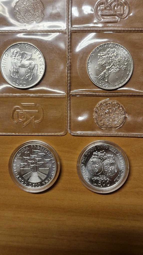 Italy. 500 Lire commemorative argento - anni vari (4 monete) (No reserve price) #1.0