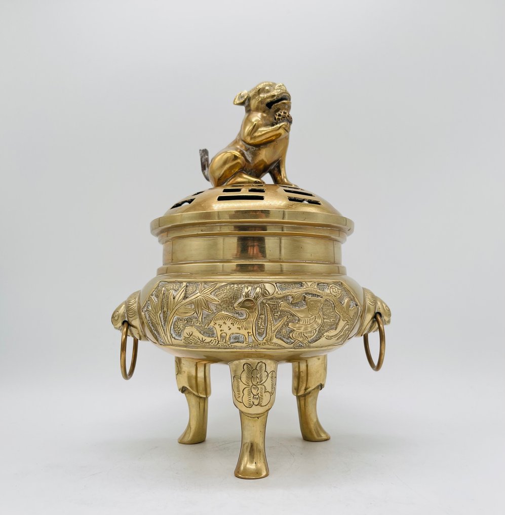 Røkelseskar - Bronse - Røkelseskar med hjortedyr #2.1