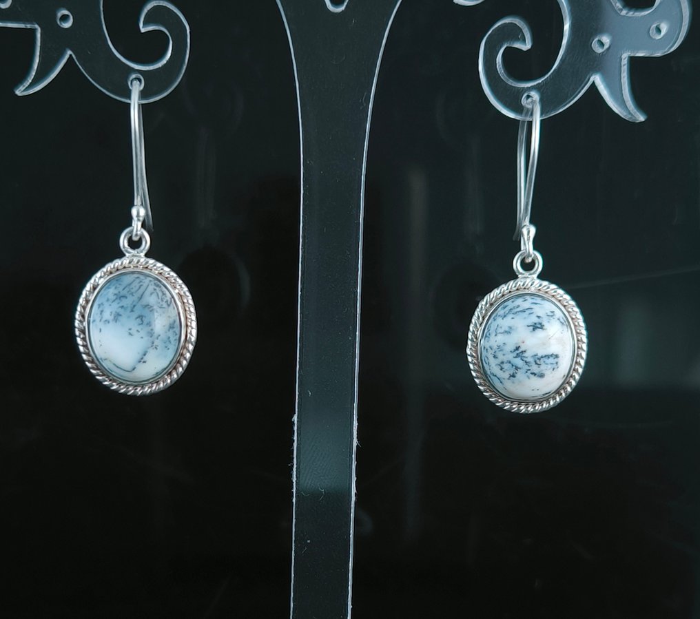 银 - 耳环 - Ágata Dendrítica #2.1