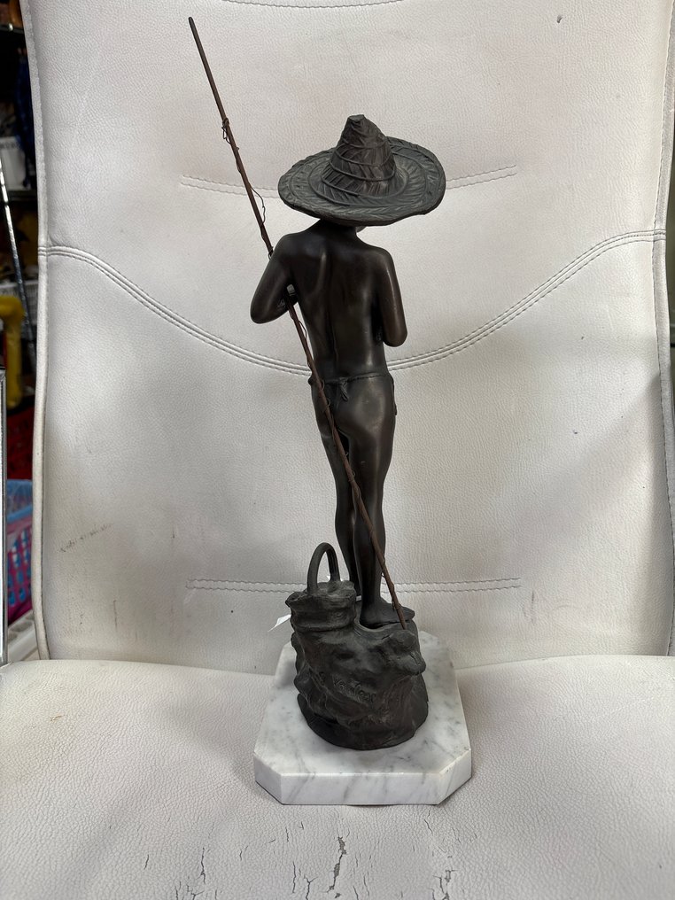 G. Varlese - G. Varlese - Figure - Ragazzo pescatore - Bronze, Marble #2.1