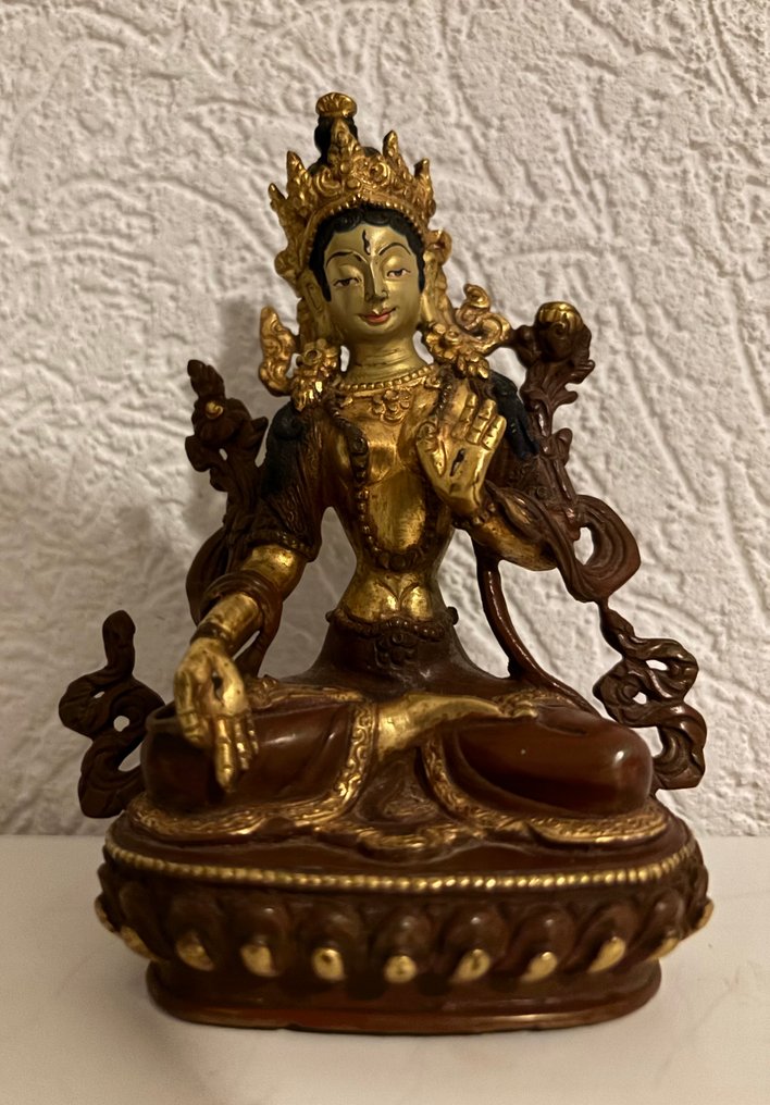 Άγαλμα, Tibetan ‘Gold face’ depiction Buddhist deity Tara Devi - 14 cm - Μπρούντζος #1.0