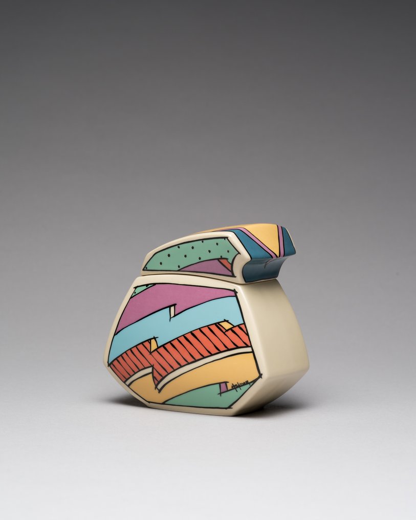 Rosenthal - Dorothy Hafner - Κουτί - Flash Ένα Κουτί με Καπάκι - Πορσελάνη - Pop Art Εποχή της Ομάδας Memphis #1.0