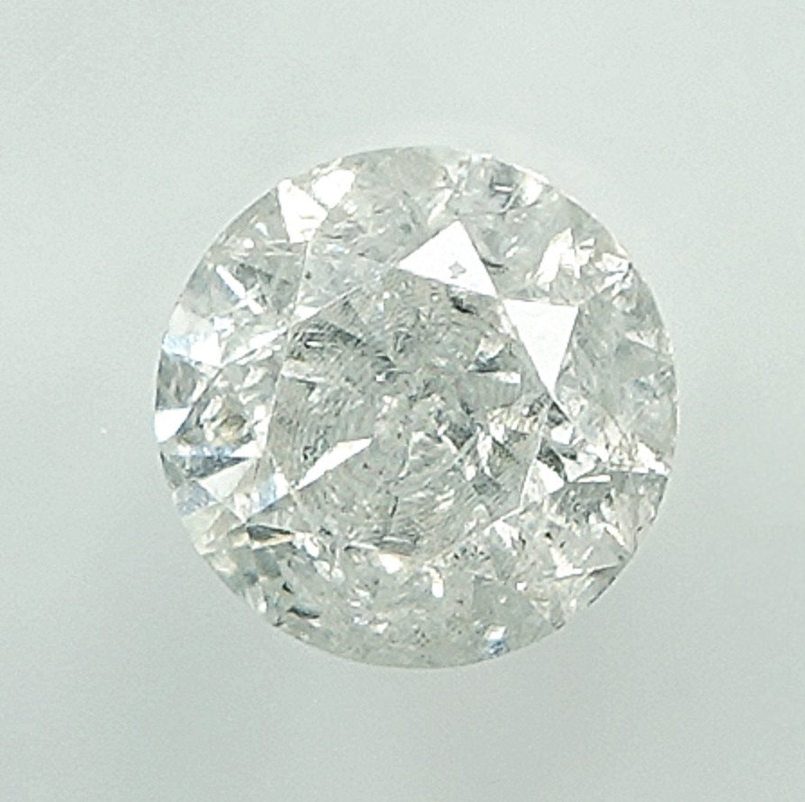 No reserve price - 1 pcs Diamond  (Natural)  - 0.50 ct - Round - H - I3 - Gem Report Antwerp (GRA) #2.1